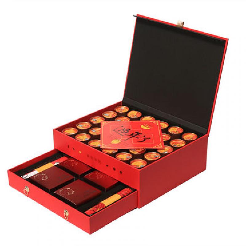 新年有礼茶叶大礼包大气喜庆年货乌龙茶铁观音小罐茶叶创意礼盒装